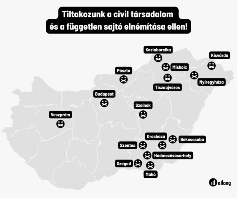 Országszerte demonstrációkat szervez az aHang a független sajtót és a civil szervezeteket elnémító jogszabálytervezet ellen